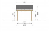 Cochera de madera LUNA, 3.2x6 m, con pared en forma de L specification 2