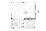Oficina prefabricada de madera PREMIUM (34 mm + revestimiento), 5x3 m, 13 m² specification 1