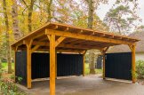 Cochera de madera double LUNA DUO F, 6x6 m, con pared lateral customer 3