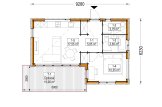 Casa prefabricada para vivir LUCIA 1 PV (Aislada PLUS, 44 mm + revestimiento), 40 m² specification 1