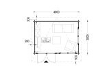 Caseta de jardín de madera con tejado plano LILLE (44 mm), 4x3 m, 12 m² specification 1