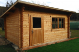 Caseta de jardín de madera DREUX con tejado plano (44 mm), 4x3 m, 12 m² customer 3