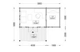 Caseta de madera de jardín ISLA (34 mm), 6x5 m, 18 m² + 7 m² porche specification 1