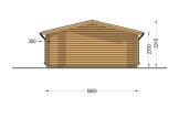 Casa de jardín de madera con porche OLIVIA S (34+34 mm), 6x6 m, 27 m² + 8 m² porche specification 4