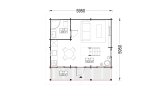 Casa de madera LIVINGTON S (44 mm), 50 m² specification 1