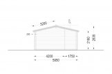 Caseta de jardín de madera NINA S (Aislada, 44+44 mm), 6x6 m, 36 m² specification 5