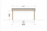 Cochera de madera double LUNA DUO F, 6x6 m, con pared en forma de L specification 2