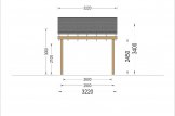 Cochera de madera LUNA, 3.2x6 m, con pared lateral specification 2