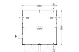 Garaje de madera doble ALTERNATIVE (44 mm), 6x6 m, 36 m² specification 1