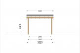 Cochera de madera LUNA F, 3.2x6 m, con pared en forma de L specification 2