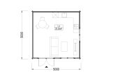 Caseta de jardín de madera WISSOUS (44 mm), 5x5 m, 25 m² specification 1