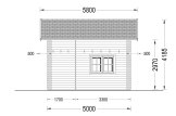 Caseta de madera habitable AVIGNON S (Aislada PLUS, 44+44 mm), 20 m² + 16 m² altillo specification 6