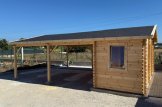 Cochera de madera doble 5.5x6 m con caseta (44 mm), 2x6 m customer 3