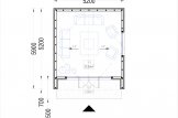 Caseta de jardín de madera PIA (estructura de madera), 5x5 m, 25 m² specification 1