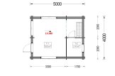 Caseta de madera habitable AVIGNON S (Aislada PLUS, 44+44 mm), 20 m² + 16 m² altillo specification 1