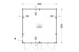 Garaje de madera doble TWIN DUO (44 mm), 6x6 m, 36 m² specification 1