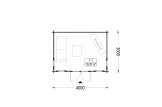 Caseta de jardín de madera POOLHOUSE (34 mm), 4x3 m, 11 m² specification 1