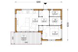 Casa prefabricada para vivir LUCIA 1 PV (Aislada PLUS, 44 mm + revestimiento), 57 m² specification 1