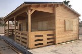 Caseta de madera con porche AMELIA (Aislada, 34+34 mm), 32 m² + 20 m² porche customer 3