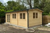 Caseta de jardín de madera NORA (Aislada, 34+34 mm), 7x3.5 m, 24 m² customer 3