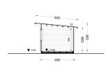 Caseta de jardín de madera con tejado plano LILLE (44 mm), 4x3 m, 12 m² specification 6