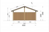 Cochera de madera LUNA, 3.2x6 m, con pared en forma de L specification 5