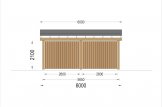 Cochera de madera double LUNA DUO F, 6x6 m, con pared en forma de L specification 4