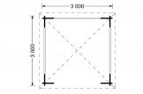 Cenador de madera (44 mm), 3x3 m, 9 m² specification 1