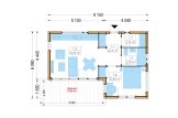 Casa de madera prefabricada LUCIA 1 (Aislada, 44 mm + revestimiento), 40 m² specification 1
