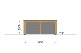 Garaje de madera doble de techo plano SILVIA DUO F (34 mm + revestimiento), 6x6 m, 36 m² specification 2