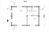 Casa de madera ARGO M-N S (44+44 mm), 5x9 m, 35 m² specification 1