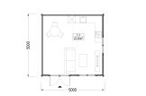 Caseta de jardín de madera LILLE (44 mm), 5x5 m, 25 m² specification 1