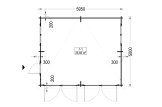 Garaje de madera doble de tejado plano MODERN (44 mm), 6x5 m, 30 m² specification 1