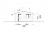 Caseta de jardín de madera NINA S (Aislada, 44+44 mm), 6x6 m, 36 m² specification 2