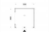 Garaje de madera doble de techo plano SILVIA DUO F (34 mm + revestimiento), 6x6 m, 36 m² specification 1