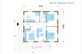 Casa de madera ALICE S (44 mm + revestimiento), 63 m² specification 1