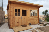 Caseta de jardín de madera con tejado plano LILLE (34 mm), 4x3 m, 12 m² customer 3