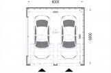 Garaje de madera doble de techo plano STELA DUO F (estructura de madera), 6x6 m, 36 m² specification 1