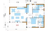 Casa de madera para vivir MIRABEL RV (Aislada PLUS, 44 mm + revestimiento), 70 m² specification 1