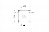 Cenador de madera FLORA (44 mm), 3x3 m, 9 m² specification 1
