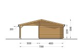 Garaje de madera MULTI (44 mm) 4x6 m con Cochera 3x6 m specification 4