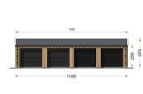 Garaje de madera cuatro SILVIA S (34 mm + revestimiento), 12x6 m, 72 m² specification 2