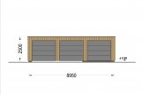 Garaje de madera triple con techo plano SILVIA TRIO F (34 mm + revestimiento), 9x6 m, 54 m² specification 2