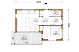 Casa de madera para vivir LUCIA 1 RV (Aislada PLUS, 44 mm + revestimiento), 57 m² specification 1