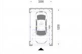 Garaje de madera de techo plano STELA F (estructura de madera), 3.2x5.2 m, 16.6 m² specification 1