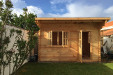 Caseta de jardín de madera DREUX con tejado plano (44 mm), 4x3 m, 12 m² customer 1