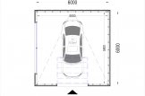 Garaje de madera de techo plano STELA F (estructura de madera), 6x6 m, 36 m² specification 1
