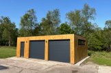 Garaje de madera doble de techo plano SILVIA DUO F (34 mm + revestimiento), 6x6 m, 36 m² customer 2