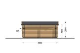 Garaje de madera de tejado plano DOBLE MODERN (44 mm), 6x6 m, 36 m² specification 4