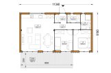 Casa de madera para vivir BELLA 2 RV (Aislada PLUS, 44 mm + revestimiento), 60 m² specification 1